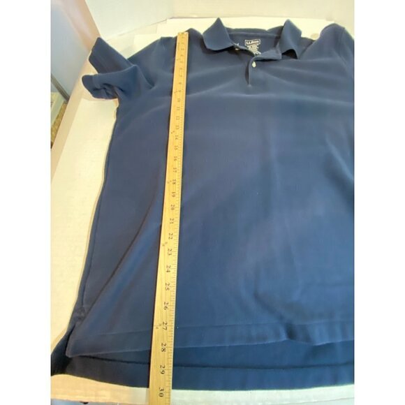 L.L.Bean Traditional Fit 100% Cotton Crew Neck Polo Top Navy Blue Men's XL REG - Picture 5 of 6